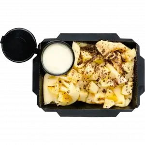 Млинці з карамелізованим яблуком, ванільним кремом та чіа 