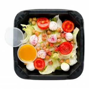 Салат із сублімованим нутом та моцарелою 