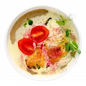 Лосось з амаратом та кроповим соусом