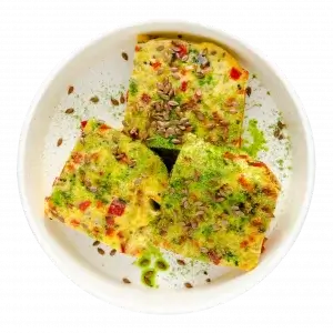 Фріттата з овочами та насінням льону