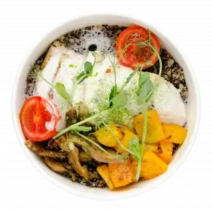 Томлена індичка су-від у вершковому соусі з кіноа