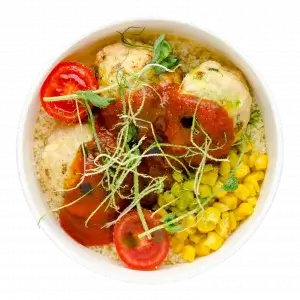 Італійські м'ясні з кус-кусом і томатним конфітюром